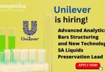 Latest chemistry Job At Unilever