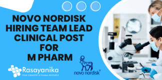 Novo Nordisk Hiring Team Lead Clinical Post for M Pharm
