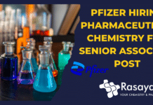 Pfizer Hiring Pharmaceutical Chemistry for Senior Associate Post