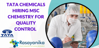 Tata Chemicals Hiring MSc Chemistry For Quality Control