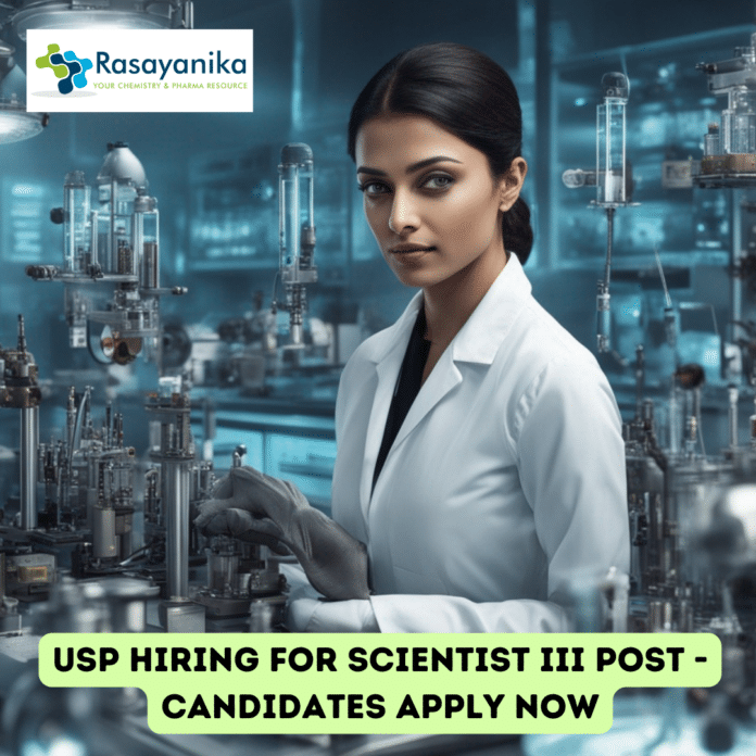 Usp Hiring for Scientist III post