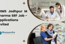 AIIMS Jodhpur M Pharma SRF Job - Applications Invited