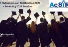 AcSIR PhD Admission Notification 2024 - Jan & Aug 2024 Session