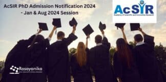 AcSIR PhD Admission Notification 2024 - Jan & Aug 2024 Session