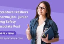 Accenture Freshers Pharma Job - Junior Drug Safety Associate Post