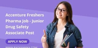 Accenture Freshers Pharma Job - Junior Drug Safety Associate Post