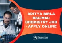 Aditya Birla BSc/MSc Chemistry Job - Apply Online