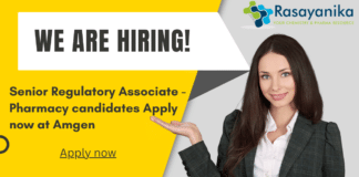 Latest Pharma RA Job