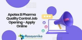 Apotex B Pharma Quality Control Job Opening - Apply Online