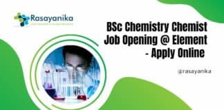 BSc Chemistry Chemist Job Opening @ Element - Apply Online