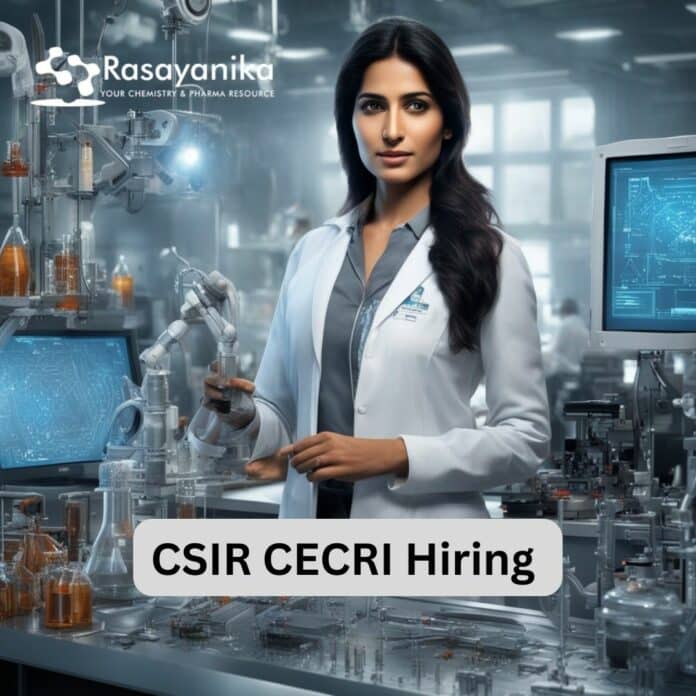 CSIR CECRI MSc Chemistry Project Associate Job - Attend Walk in Interview