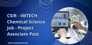 CSIR - IMTECH Chemical Science Job - Project Associate Post