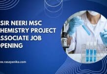 CSIR NEERI MSc Chemistry Project Associate Job Opening