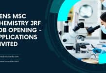 CeNS MSc Chemistry JRF Job Opening - Applications Invited