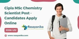 Cipla MSc Chemistry Scientist Post - Candidates Apply Online