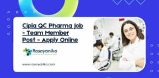Cipla QC Pharma Job - Team Member Post - Apply Online