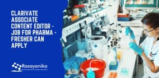 Clarivate Associate Content Editor - Job For Pharma - Fresher Can Apply