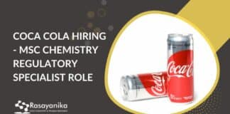 Coca Cola Hiring - MSc Chemistry Regulatory Specialist role