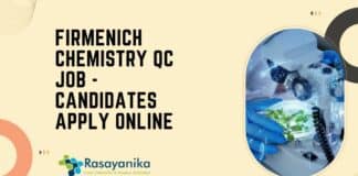 Firmenich Chemistry QC Job - Candidates Apply Online