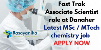 Associate scientist role at Danaher