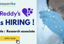 Research Associate role at Dr. Reddy's