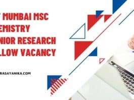 ICT Mumbai MSc Chemistry Junior Research Fellow Vacancy