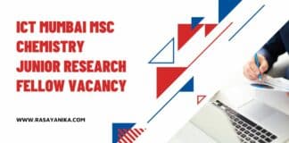 ICT Mumbai MSc Chemistry Junior Research Fellow Vacancy