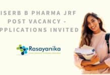 IISERB B Pharma JRF Post Vacancy - Applications Invited