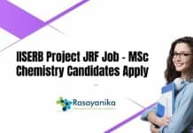 IISERB Project JRF Job - MSc Chemistry Candidates Apply