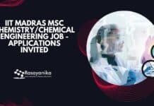 IIT Madras MSc Chemistry/Chemical Engineering Job - Applications Invited