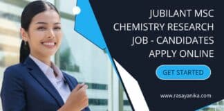 Jubilant MSc Chemistry Research Job - Candidates Apply Online