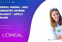 L'Oreal Hiring - MSc Chemistry Intern Vacancy - Apply Online