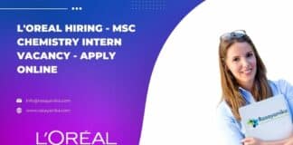 L'Oreal Hiring - MSc Chemistry Intern Vacancy - Apply Online