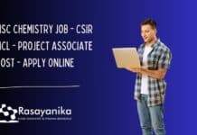 MSc Chemistry Job - CSIR NCL - Project Associate Post - Apply Online