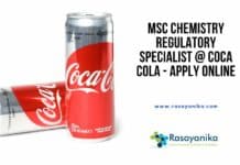 MSc Chemistry Regulatory Specialist @ Coca Cola - Apply Online