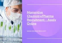 Momentive Chemistry/Pharma Recruitment - Apply Online