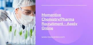 Momentive Chemistry/Pharma Recruitment - Apply Online