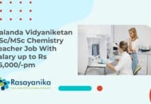 Nalanda Vidyaniketan BSc/MSc Chemistry Teacher Job With Salary up to Rs 45,000/-pm