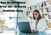 Novo Nordisk Medical Writer Job - M Pharma Candidates Apply