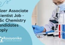 Pfizer Associate Scientist Job - MSc Chemistry Candidates Apply