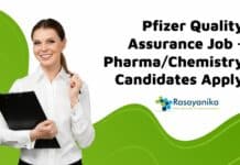 Pfizer Quality Assurance Job - Pharma/Chemistry Candidates Apply