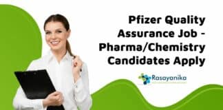 Pfizer Quality Assurance Job - Pharma/Chemistry Candidates Apply