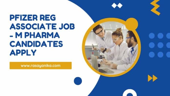 Pfizer Reg Associate Job - M Pharma Candidates Apply