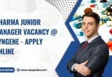 Pharma Junior Manager Vacancy @ Syngene - Apply Online