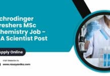 Schrodinger Freshers MSc Chemistry Job - QA Scientist Post