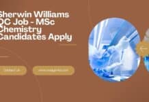 Sherwin Williams QC Job - MSc Chemistry Candidates Apply