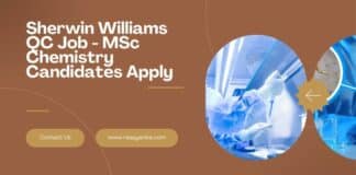 Sherwin Williams QC Job - MSc Chemistry Candidates Apply