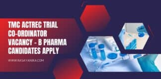 TMC ACTREC Trial Co-Ordinator Vacancy - B Pharma Candidates Apply