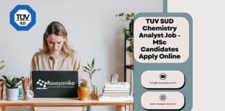 TUV SUD Chemistry Analyst Job - MSc Candidates Apply Online