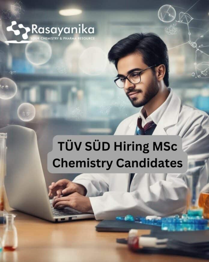TÜV SÜD MSc Chemistry Testing Executive Vacancy - Apply Online